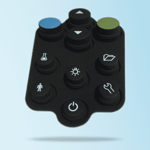 Custom silicone rubber keypad manufactured in California